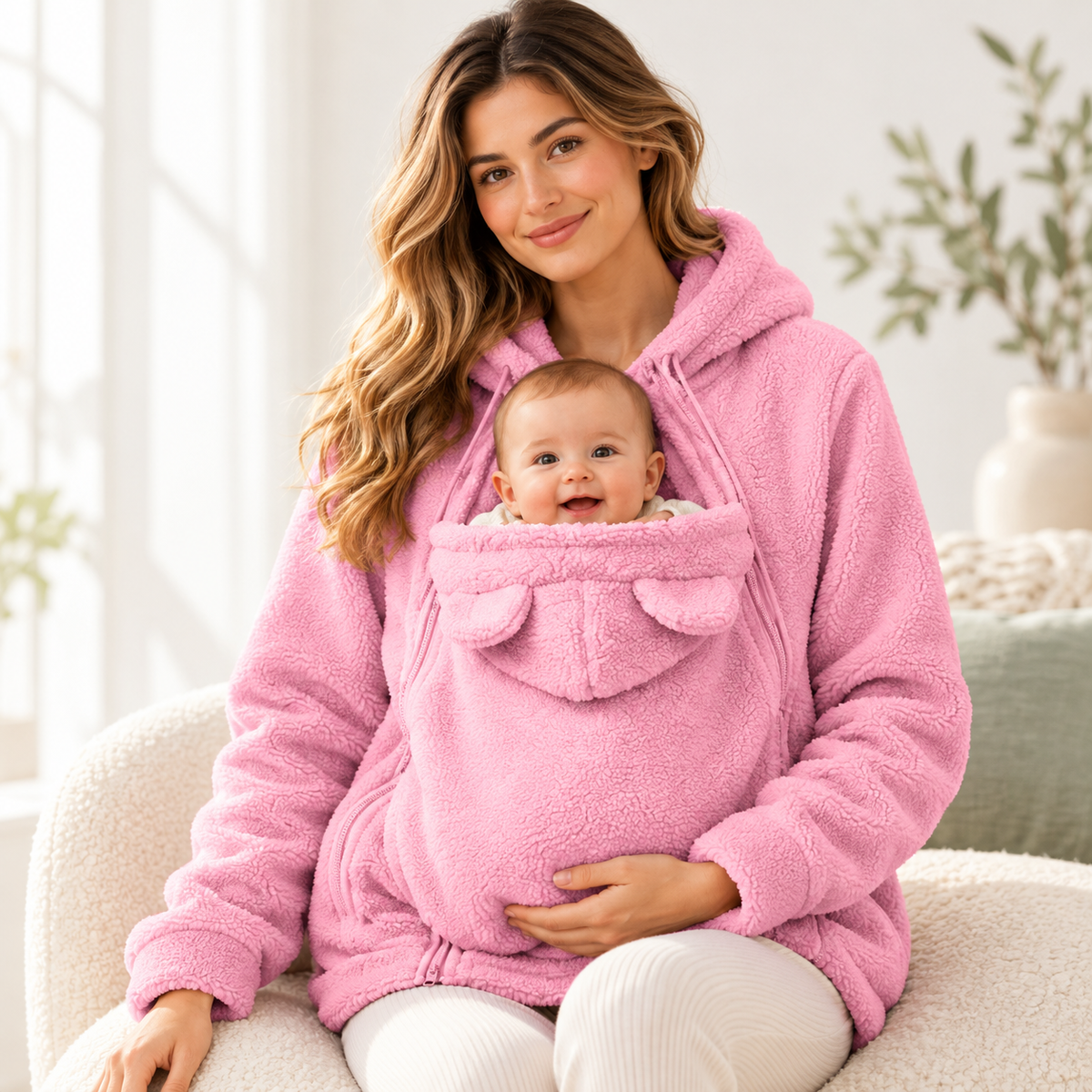CuddleClose™ Fleece Baby Pouch Hoodie